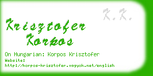 krisztofer korpos business card